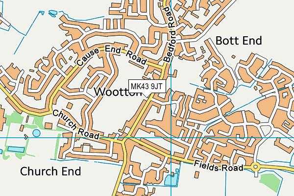 Weston Park Blue Cross Club map (MK43 9JT) - OS VectorMap District (Ordnance Survey)