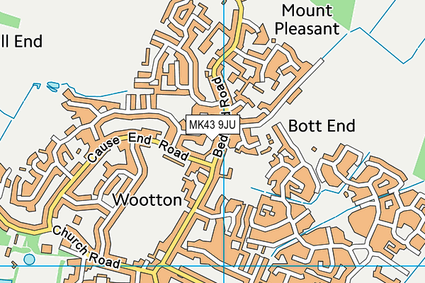 MK43 9JU map - OS VectorMap District (Ordnance Survey)