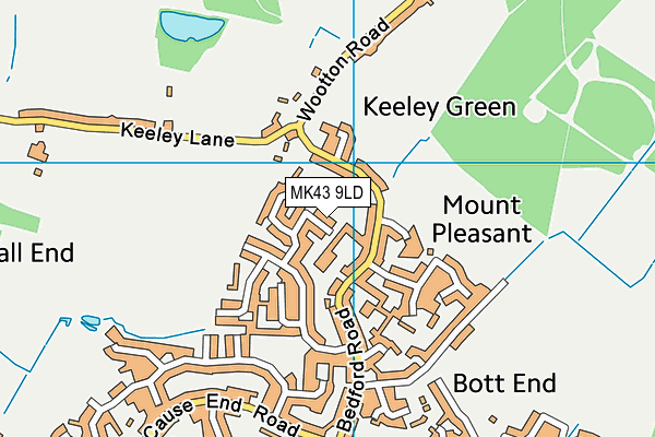 MK43 9LD map - OS VectorMap District (Ordnance Survey)