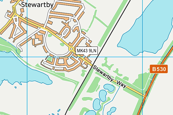 MK43 9LN map - OS VectorMap District (Ordnance Survey)