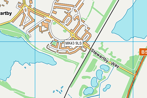 MK43 9LS map - OS VectorMap District (Ordnance Survey)