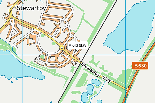 MK43 9LW map - OS VectorMap District (Ordnance Survey)
