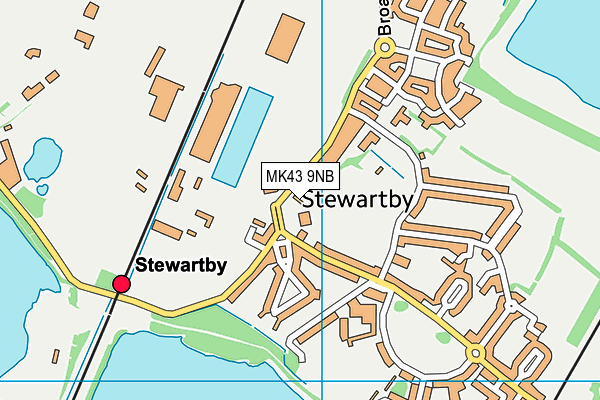 MK43 9NB map - OS VectorMap District (Ordnance Survey)