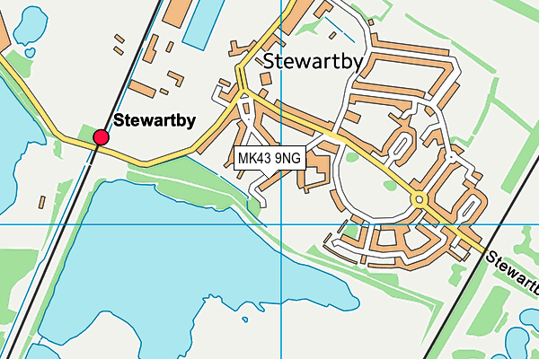 MK43 9NG map - OS VectorMap District (Ordnance Survey)