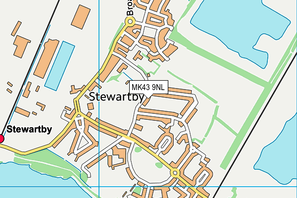 MK43 9NL map - OS VectorMap District (Ordnance Survey)