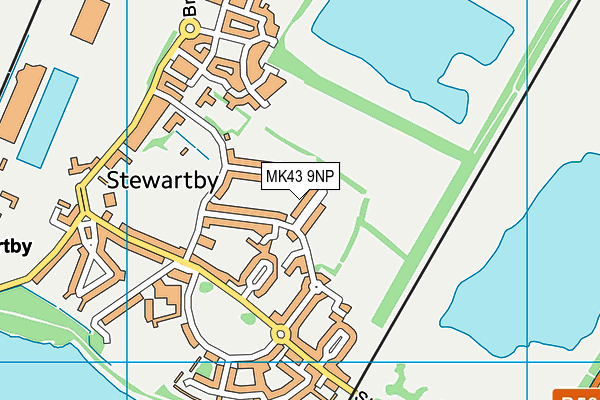 MK43 9NP map - OS VectorMap District (Ordnance Survey)