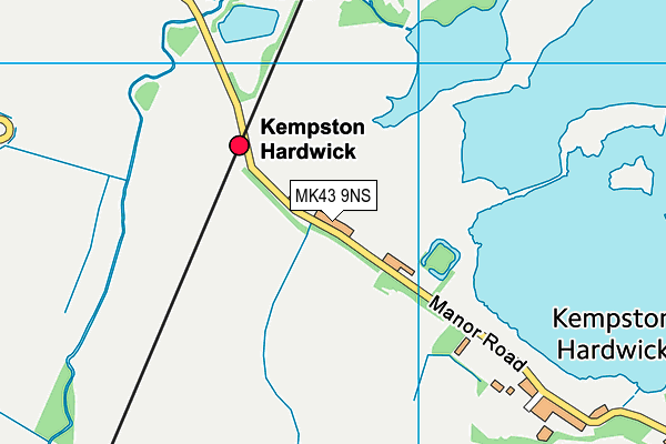 MK43 9NS map - OS VectorMap District (Ordnance Survey)