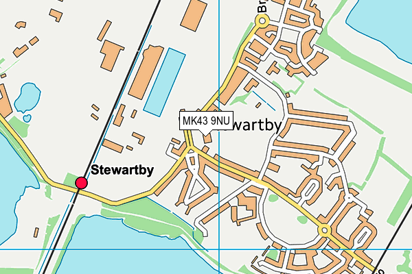 MK43 9NU map - OS VectorMap District (Ordnance Survey)