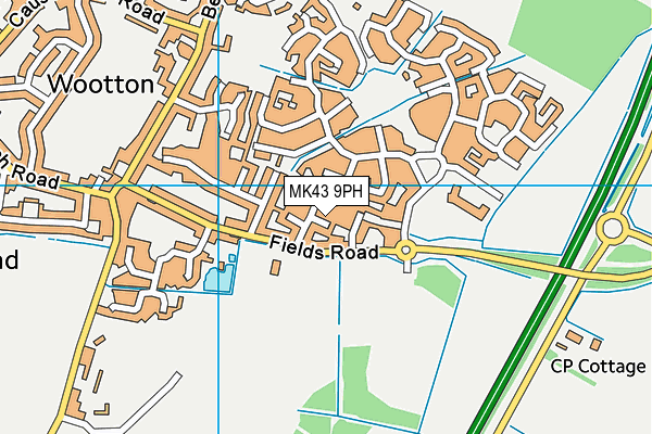 MK43 9PH map - OS VectorMap District (Ordnance Survey)