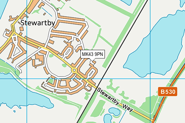 MK43 9PN map - OS VectorMap District (Ordnance Survey)