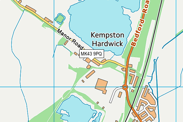 MK43 9PQ map - OS VectorMap District (Ordnance Survey)