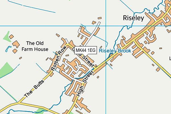 Riseley Playing Field map (MK44 1EG) - OS VectorMap District (Ordnance Survey)