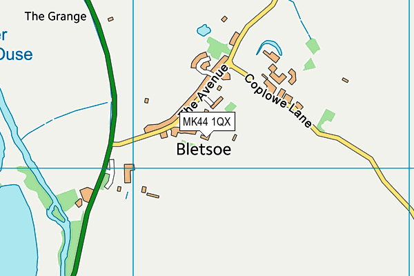 Bletsoe Village Hall map (MK44 1QX) - OS VectorMap District (Ordnance Survey)