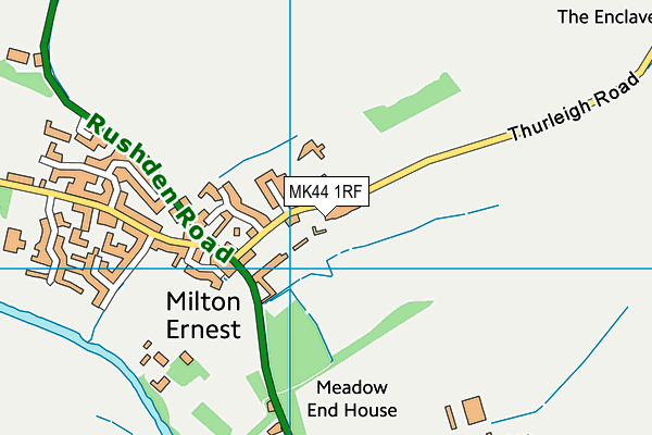 Milton Ernest CofE Primary School map (MK44 1RF) - OS VectorMap District (Ordnance Survey)