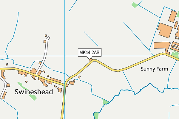 MK44 2AB map - OS VectorMap District (Ordnance Survey)