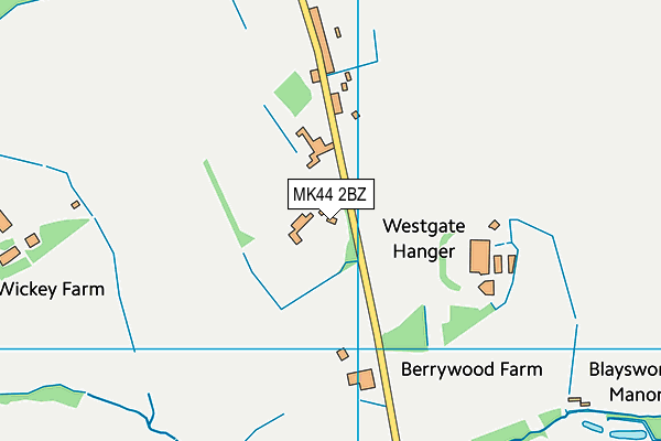 MK44 2BZ map - OS VectorMap District (Ordnance Survey)