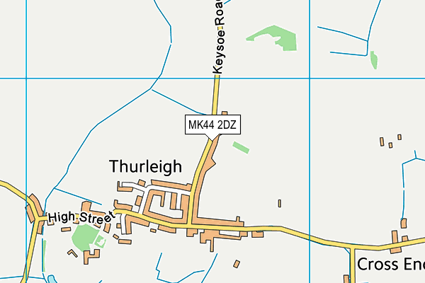 Thurleigh Playing Field map (MK44 2DZ) - OS VectorMap District (Ordnance Survey)