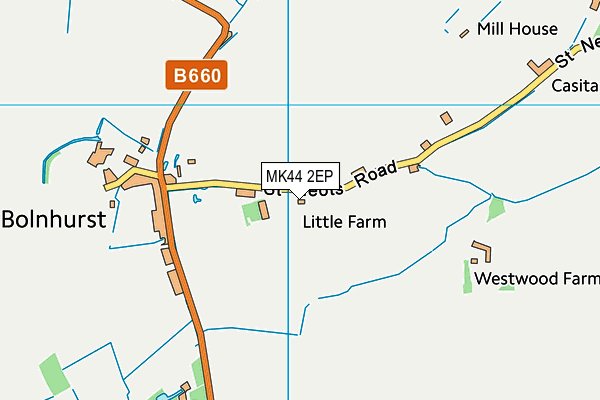 MK44 2EP map - OS VectorMap District (Ordnance Survey)