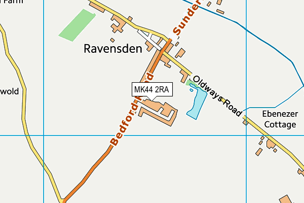 MK44 2RA map - OS VectorMap District (Ordnance Survey)