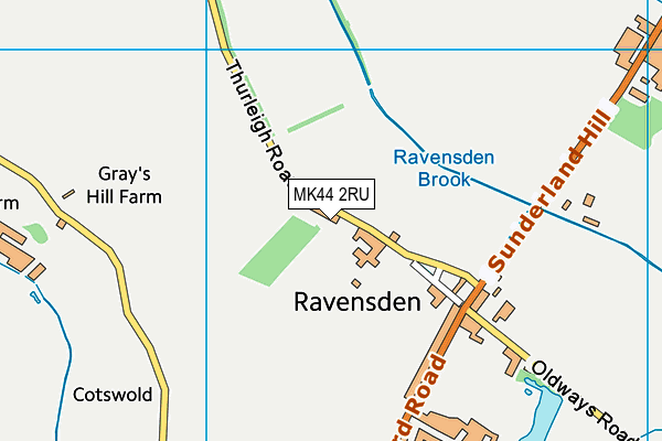 MK44 2RU map - OS VectorMap District (Ordnance Survey)