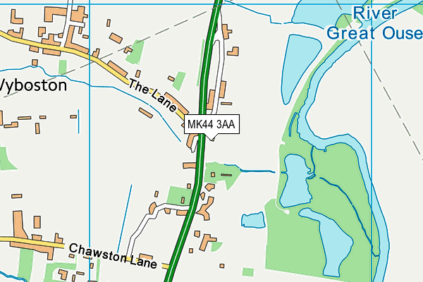 MK44 3AA map - OS VectorMap District (Ordnance Survey)