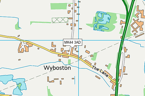 MK44 3AD map - OS VectorMap District (Ordnance Survey)