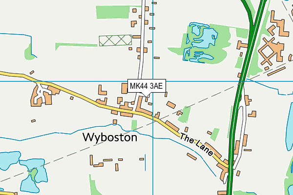 MK44 3AE map - OS VectorMap District (Ordnance Survey)