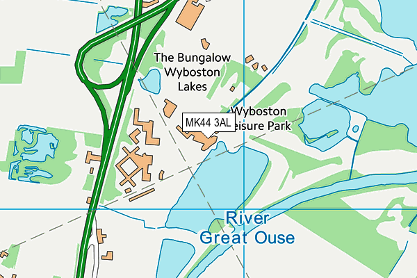 Wyboston Lakes Golf Course map (MK44 3AL) - OS VectorMap District (Ordnance Survey)