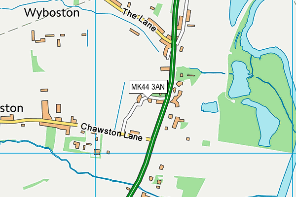 MK44 3AN map - OS VectorMap District (Ordnance Survey)