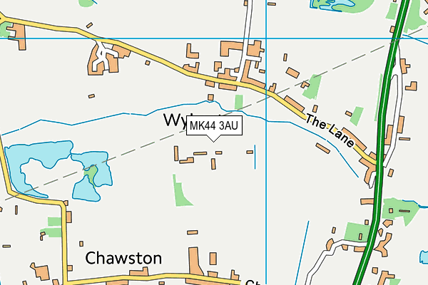 MK44 3AU map - OS VectorMap District (Ordnance Survey)