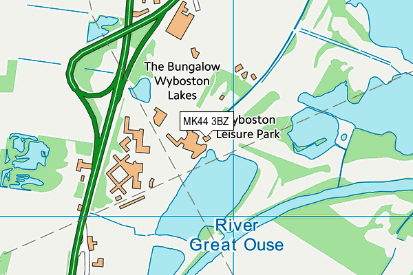 MK44 3BZ map - OS VectorMap District (Ordnance Survey)