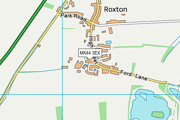 MK44 3EX map - OS VectorMap District (Ordnance Survey)