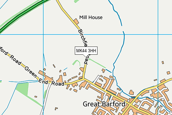 MK44 3HH map - OS VectorMap District (Ordnance Survey)