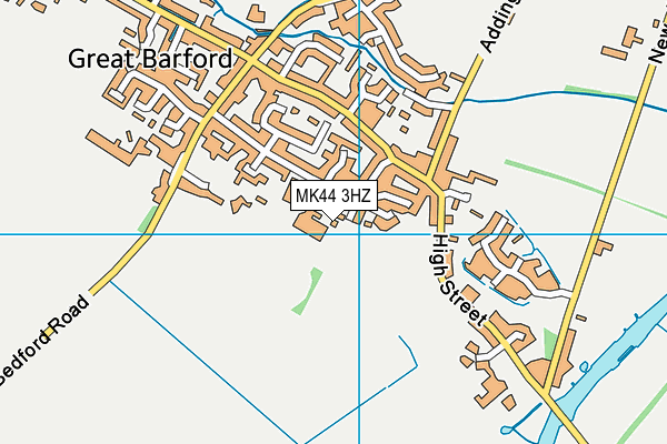 MK44 3HZ map - OS VectorMap District (Ordnance Survey)