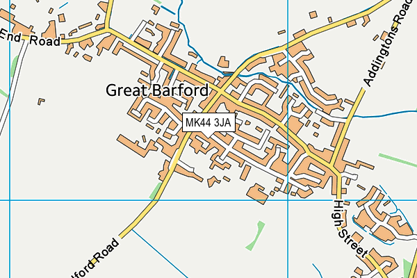 MK44 3JA map - OS VectorMap District (Ordnance Survey)