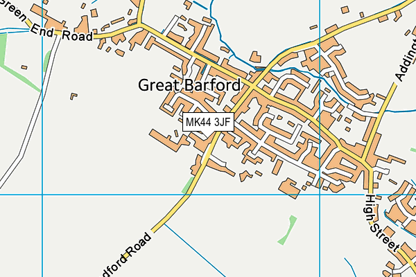 MK44 3JF map - OS VectorMap District (Ordnance Survey)