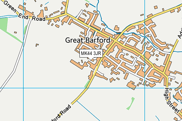 MK44 3JR map - OS VectorMap District (Ordnance Survey)