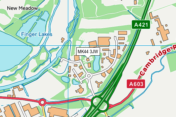 MK44 3JW map - OS VectorMap District (Ordnance Survey)