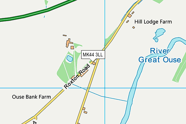 MK44 3LL map - OS VectorMap District (Ordnance Survey)