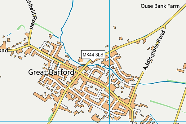 MK44 3LS map - OS VectorMap District (Ordnance Survey)