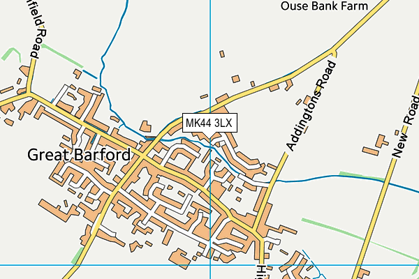 MK44 3LX map - OS VectorMap District (Ordnance Survey)