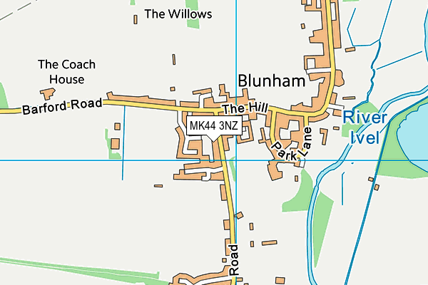 MK44 3NZ map - OS VectorMap District (Ordnance Survey)