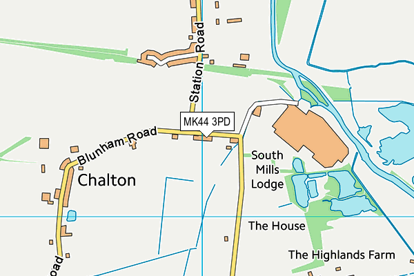 MK44 3PD map - OS VectorMap District (Ordnance Survey)