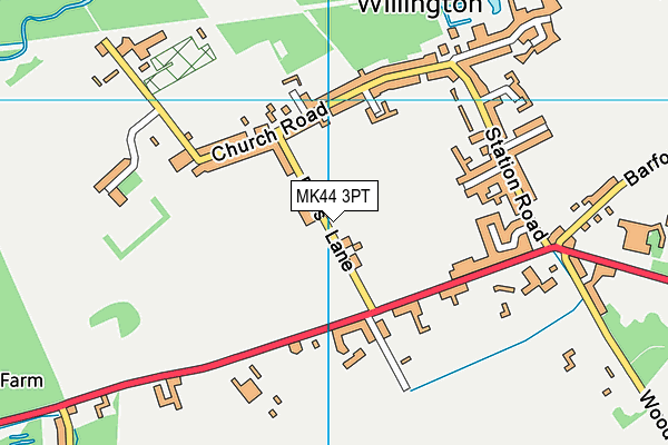 MK44 3PT map - OS VectorMap District (Ordnance Survey)