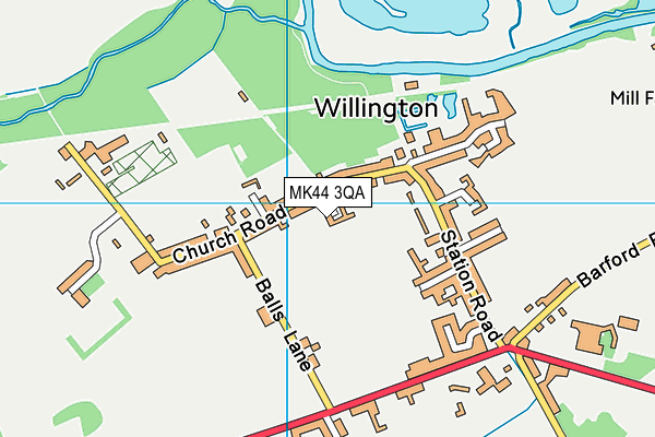 MK44 3QA map - OS VectorMap District (Ordnance Survey)