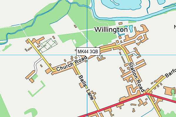 MK44 3QB map - OS VectorMap District (Ordnance Survey)