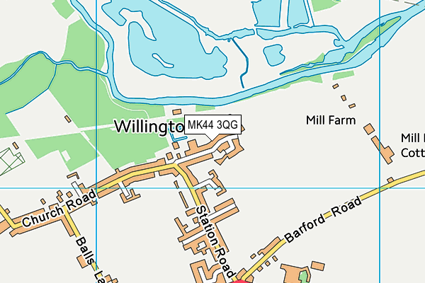 MK44 3QG map - OS VectorMap District (Ordnance Survey)