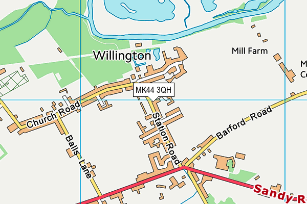 MK44 3QH map - OS VectorMap District (Ordnance Survey)