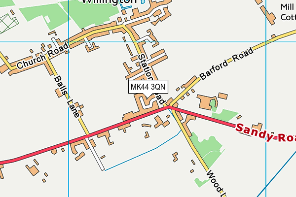 MK44 3QN map - OS VectorMap District (Ordnance Survey)