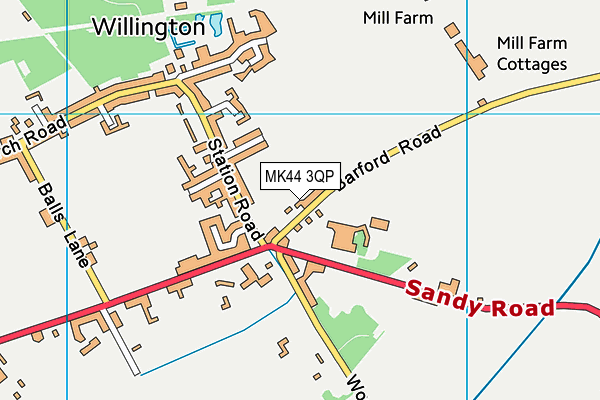 MK44 3QP map - OS VectorMap District (Ordnance Survey)